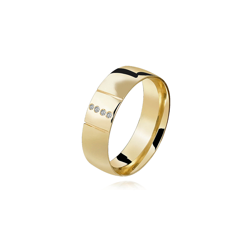 Aliança de Ouro Bahamas Crystal - 2