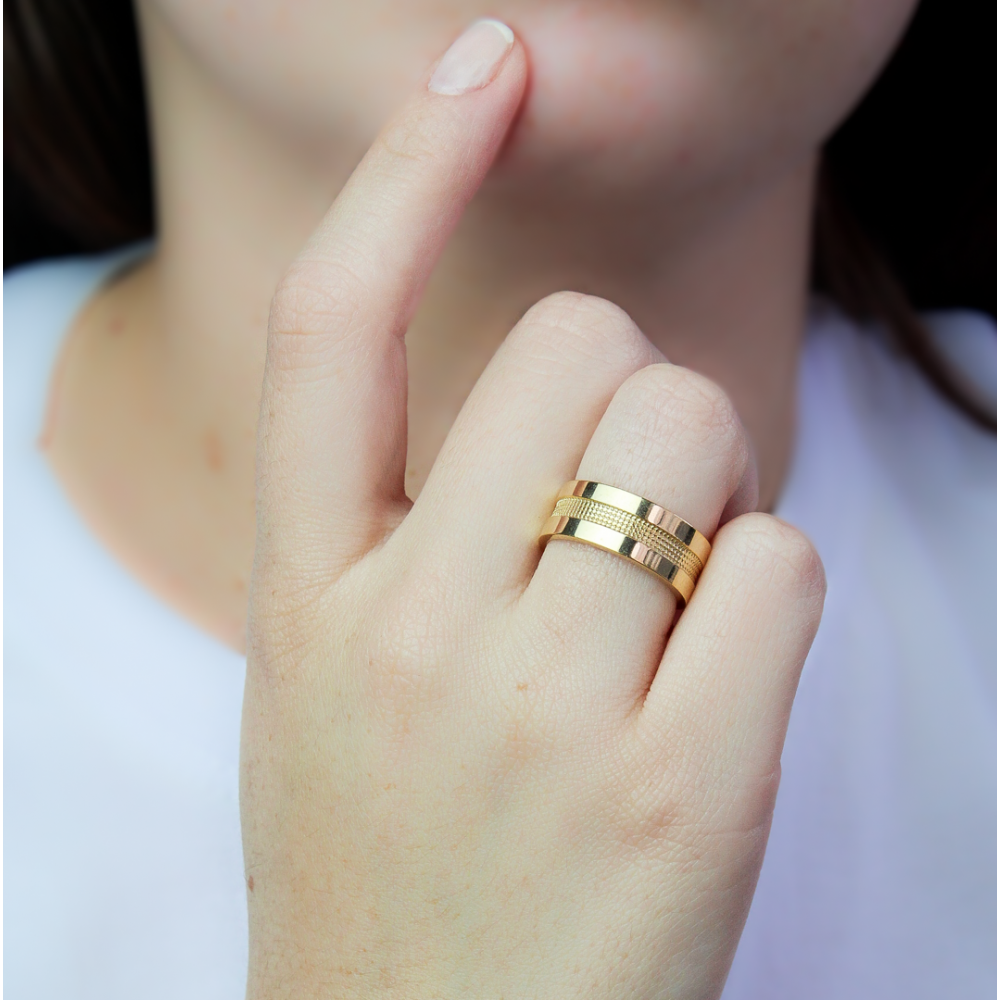 Par de Alianças de Ouro Malásia Brilliant