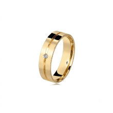 Aliança de Prata Banhada a Ouro Married Crystalis