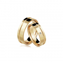 Par de Alianças de Ouro Creta Brilliant