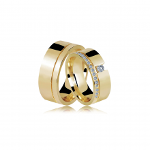 Alianças de Ouro Celeste Smooth Crystalis  Alianças de Ouro Celeste Smooth Crystalis
