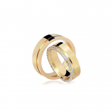 Par de Alianças de Ouro Suécia Crystal Par de Alianças de Ouro Suécia Crystal