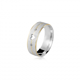 Alianças de Prata Amare Love Gold Crystalis